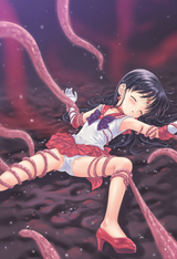 1girl, loli, child, aged down, Sailor Mars, tentacles, tentacles grab, asleep, s s-3036770700