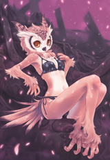 No humans, furry, furry female, bird, owl, bikini, claws, claws s-2853503965