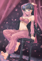 1girl, Sailor Mars, purple eyes, black hair, long hair, large breasts Dancer, Be s-3396084804