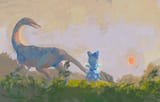 cirno meets a dinosaur-sm-min