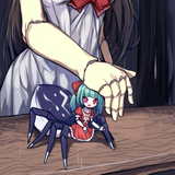 {headpat}, duo, female_female, extreme size difference, species_spider taur, spe s-2029518602