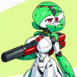 1girl, mechanical, robot girl, red cannon between breasts, chest cannon s-1920856888
