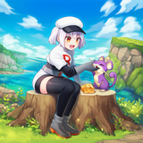 location, 1girl, team rocket, black skirt, pencil skirt, black thighhighs, short s-2679969786