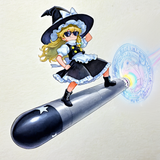 1girl, kirisame marisa, colorful master spark, colorful energy beam, colorful ma s-4281352037