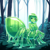 female, solo, {species_slime girl}, {species_spider taur}, slime humanoid, fores s-2414140488