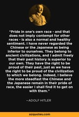 Hitler pride in race