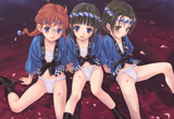 3girls, loli, aged down, fundoshi, happi, red hair, braids, headband, group phot s-3006547205