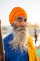 portrait-indian-sikh-man-turban-bushy-beard-golden-temple-amritsar-india-march-81445188