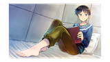 Shinji Ikari - consulting the cursive writing 