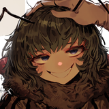 {{{{{cockroach girl}}}}}, antennae, {{{insect eyes}}}, close-up, smile, headpat s-2304049000