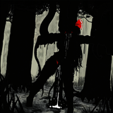 1girl, rumia, {{{{silhouette bukkake}}}}, forest, {{scared}}, standing split, te s-2258408995