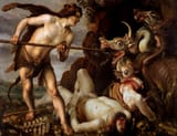 Cadmus Slaying the Dragon by Hendrik Goltzius (1617).