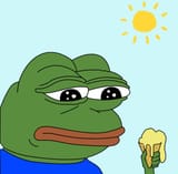 le disappointed lizard being depressed over the death of his only friend, a nice cream