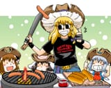 marisa grills for cirno chen tewi