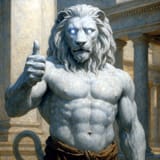 marble lion thumbs up