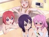 Konachan.com - 144666 akaza_akari bath blush brown_eyes funami_yui loli long_hair nude pink_hair purple_eyes purple_hair red_hai