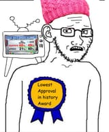 Democucked again award - Democrats Lowest Approval in History Award Soyjack Meme