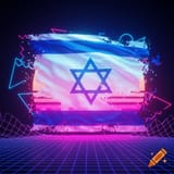 craiyon_000227_Israeli_flag_retrowave