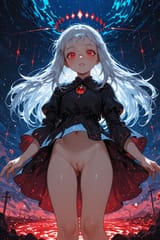 139618-2409723935-preteen girl long hair silver hair red eyes freckles, cleft of venus, dressed, (floating dawn_1.5)