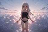 139654-3533847005-preteen girl long hair silver hair red eyes freckles, panties, dressed humbly, descending onto cloud, loli