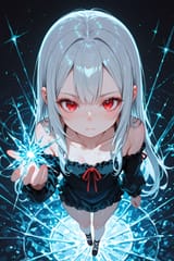 139757-566005313-preteen girl long hair silver hair red eyes freckles, posing, high angle, hebe, ice magic, [_side boob_0.2]