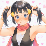 1girl, Pokemon, Dawn (pokemon), hands on own head, twintails, blush, wavy mouth, s-2033802793