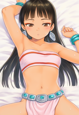 1girl, chel (el dorado) , dark-skinned female, earrings, brown eyes, long hair, s-3354359087