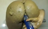 Black-ebony-scat-BBW-fucks-her-full-of-shit-asshole