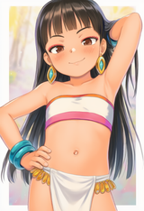 1girl, chel (el dorado) , dark-skinned female, earrings, brown eyes, long hair, s-3740227939