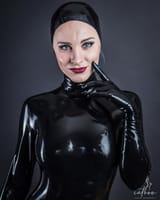 latex open face hood