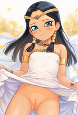 1girl, Ishizu Ishtar, loli, aged down, dark skin, dark-skinned female, white dre s-2776002988