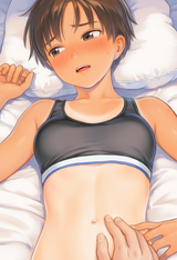 1girl, Tomboy, dark skin, brown hair, short hair, large breasts, sports bra, bla s-1512306158