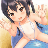 1girl, Nakano Azusa, loli, aged down, child, immature female, flat chest, stomac s-3203268223 copy