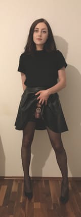 leather skirt chastity