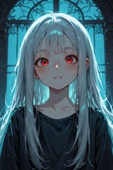 140008-633868002-preteen girl long hair silver hair red eyes freckles