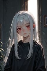140011-633868005-preteen girl long hair silver hair red eyes freckles