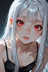 140117-4114589206-preteen girl long hair silver hair red eyes freckles