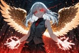 140446-2670298658-[preteen girl long hair silver hair red eyes freckles_0.1], (dynamic spell_1.5), (wide angle_1.9), blood ice, vest tie, sleevele