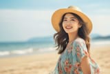 young-asian-woman-in-summer-dress-and-big-smile-ai-generative-photo
