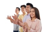 group-young-asian-people-standing-row-clapping-hands_1098-20648
