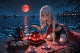 140701-3716570575-[loli girl long hair silver hair red eyes freckles_0.1], midriff, (tumbling_1.5) from blanket, harbour docks picnic, tea set, ni