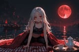 140704-49423280-[loli girl long hair silver hair red eyes freckles_0.1], midriff, (tumbling_1.5) from blanket, harbour docks picnic, tea set, re