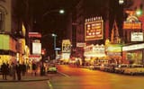 POSTCARD - CHICAGO - RANDOLPH AT NIGHT - LATE 1950s - EARLY 1960s