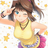 1girl, yu-gi-oh!, mazaki anzu, yellow sweater, sleeveless, turtleneck, winking, s-4085137858