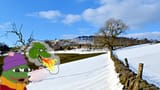 pepe fire breathing dragon fantasy imagination winter snow