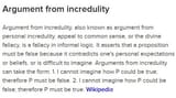 ArgumentFromIncredulity