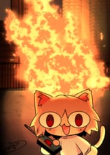 Neco Arc, meme, chibi ネコアルク - Fire