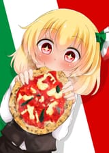 rumia eats a pizza