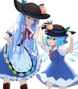 tenshi gives cirno a hat