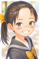 1girl, loli, close-up, portrait, smile, child, immature female, school uniform, s-1990338494